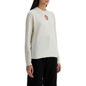 MONCLER GENIUS Women's Crew Neck Sweater with Metal Ring Detail Women WHITE